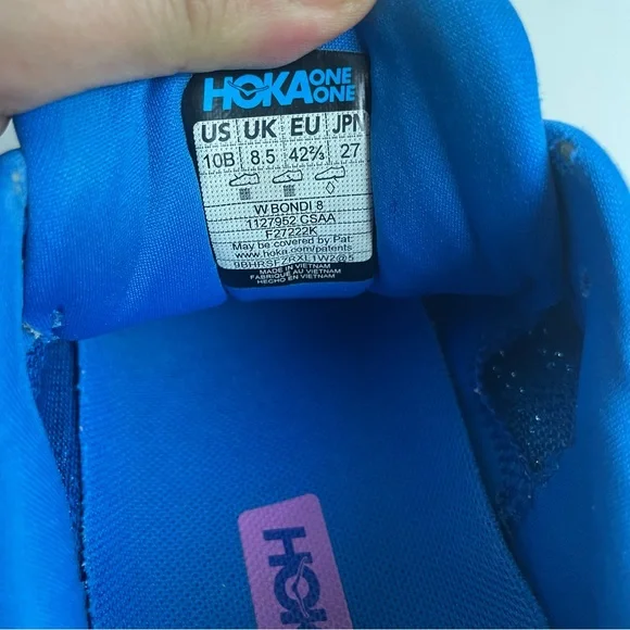Hoka Bondi 8 Running Shoes Women's Size 10B Blue Pink Sneakers Gym - Picture 12 of 12
